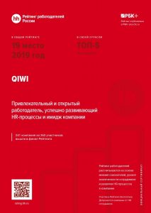 QIWI вошла в ТОП 5 лучших ИТ компаний России по версии HeadHunter