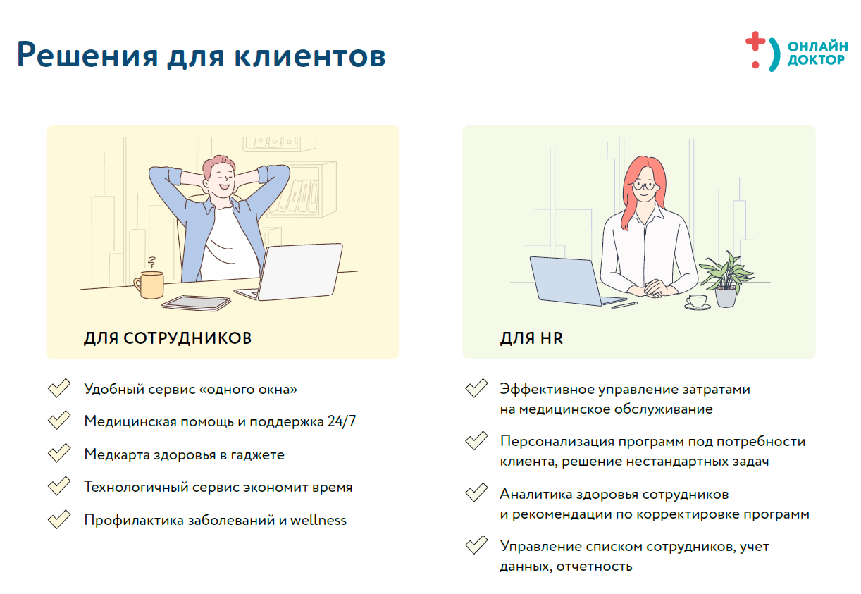 Программы круглосуточной заботы о здоровье сотрудников от сервиса  Онлайн Доктор 